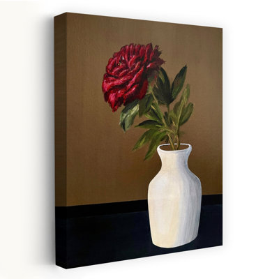 Red Peony Still Life Classic Elegant Romantic Peony Flower Nature Wall Art