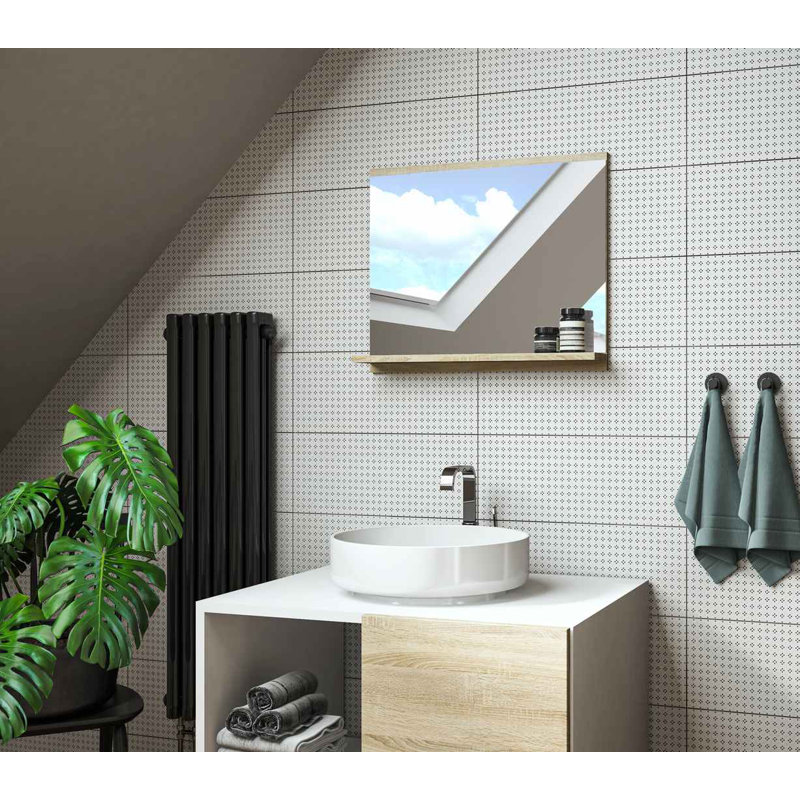 Jakhyia Rectangle Wall Mirror with Shelves