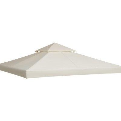 9.8' X Gazebo Replacement Cover, 2 Cream White . For 9.84' Outdoor Gazebo, Models 01-0153 & 100100-076. , Cool Air Circulating Canopy, Resistance. Suits Frame, Protected, Circulation Facilitation
