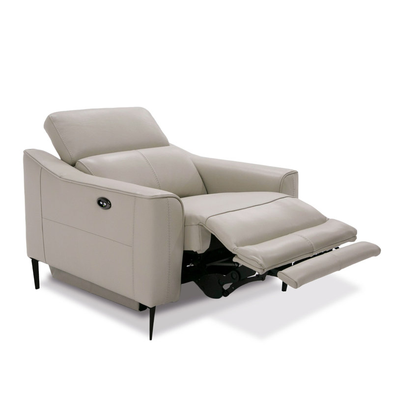 Fauteuil inclinable électrique en cuir Anisia, Gris
