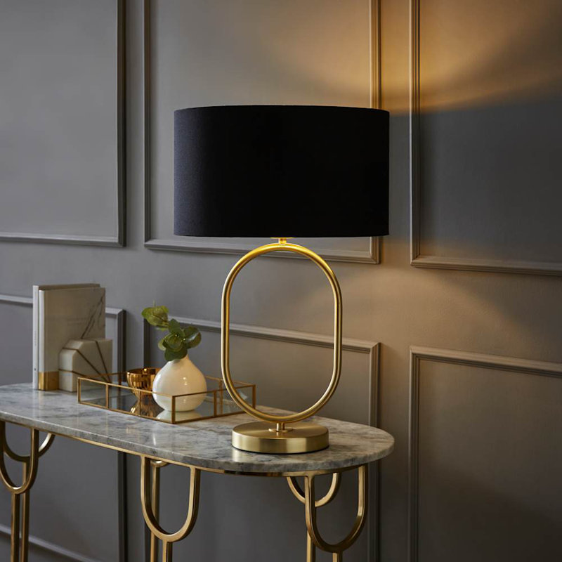 Alechandre Metal Table Lamp, No, Black