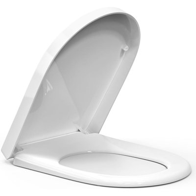 Toilet seat, toilet seat, built-in antibacterial and urea-formaldehyde toilet reducer, soft close, quick release button, top fixed, U-shaped