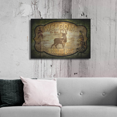 «Welcome Lodge Deer» par Lightbox Journal sur métal