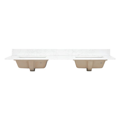 Ceres 61" Engineered Stone Double Bathroom Vanity Top with Sink