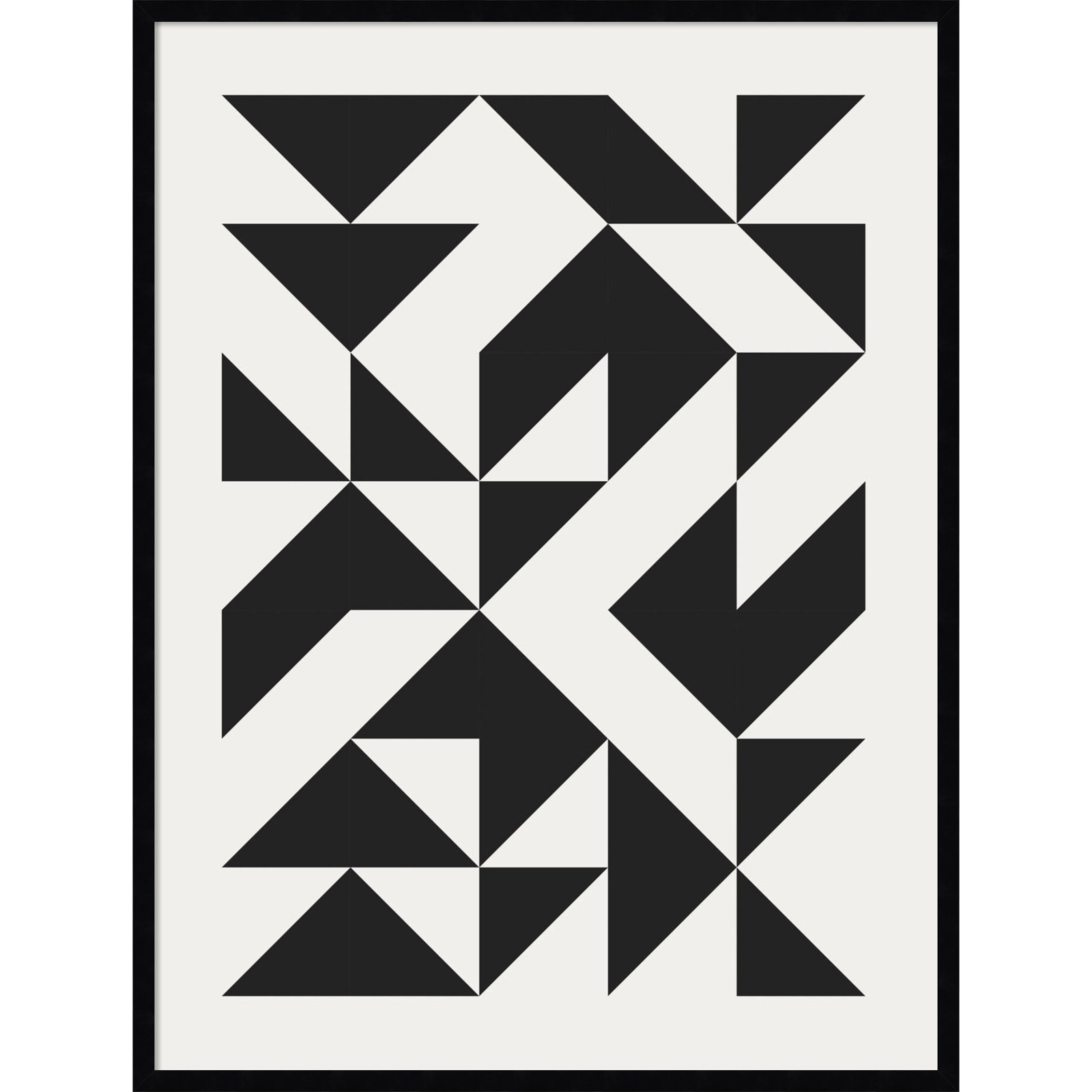 Bauhaus Barn Quilt Black Print, Black, 41" H x 31" W x 1" D