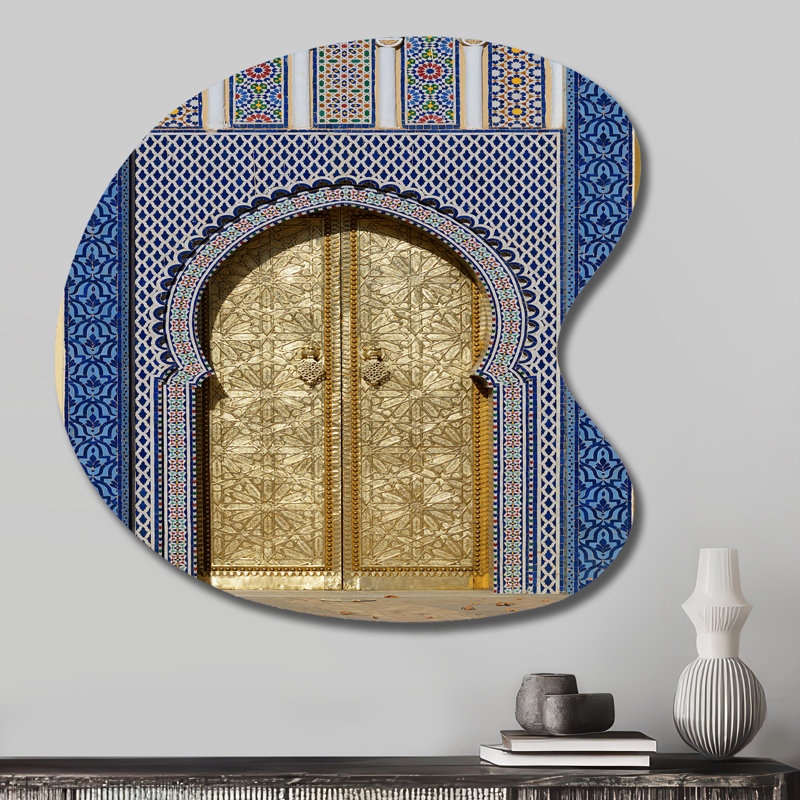 Morroco Palace Golden Doors - Art rétro en métal de qualité supérieure en forme de goutte irrégulière, H 27 po x l 27 po
