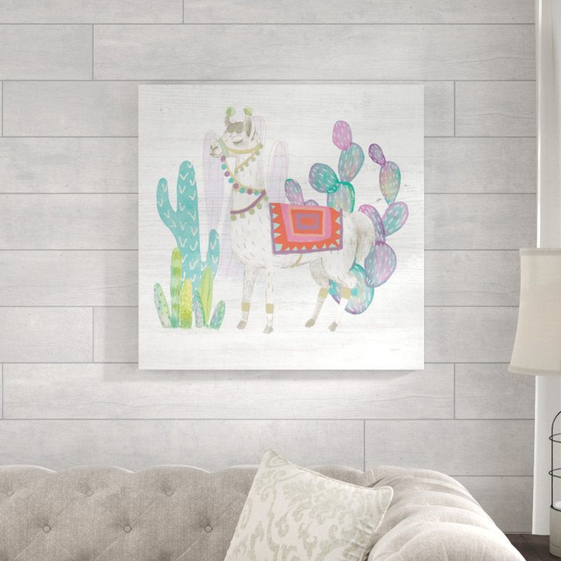 «Lovely Llamas V» par Mary Urban - reproduction d'art sur toile, H 30 po x l 30 po x P 1,25 po