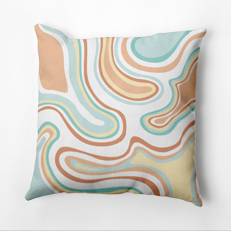 Housse et insert de coussin géométrique en agate de plage, H 18 po x l 18 po, Pêche