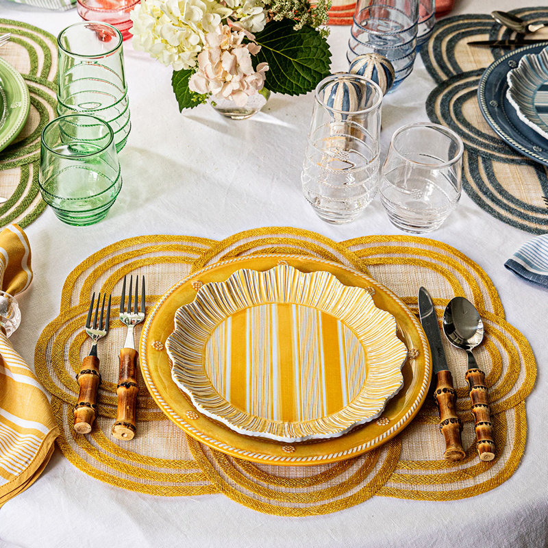 Cabana Stripe Melamine Dessert/Salad Plates, Sunshine
