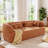 Spacious Orange Modern Sofas, Chenille Upholstered, No Assembly Needed For Home