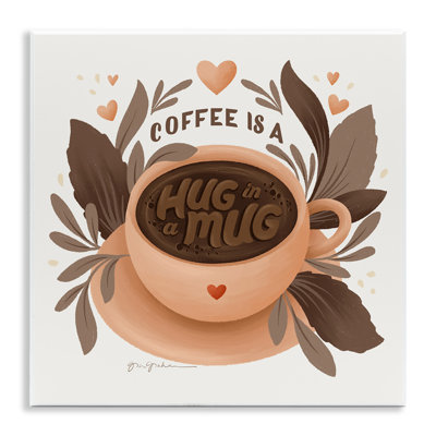  «Coffee Is Hug in Mug», art mural sur plaque par Gia Graham