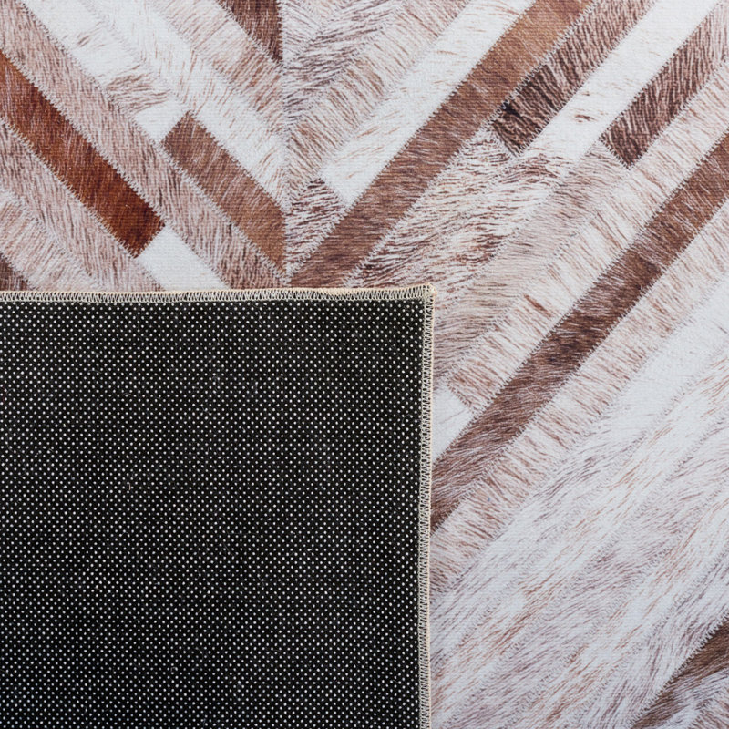 Aurelea Performance Machine Washable Geometric Rug, Rectangle 5' x 8'
