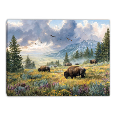 Art mural sur toile bison sauvage