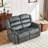 63.8" Wide Contemporary Super Soft Microfiber Manual Reclining Loveseat Sofa With Pillow Top Arms-120234877
