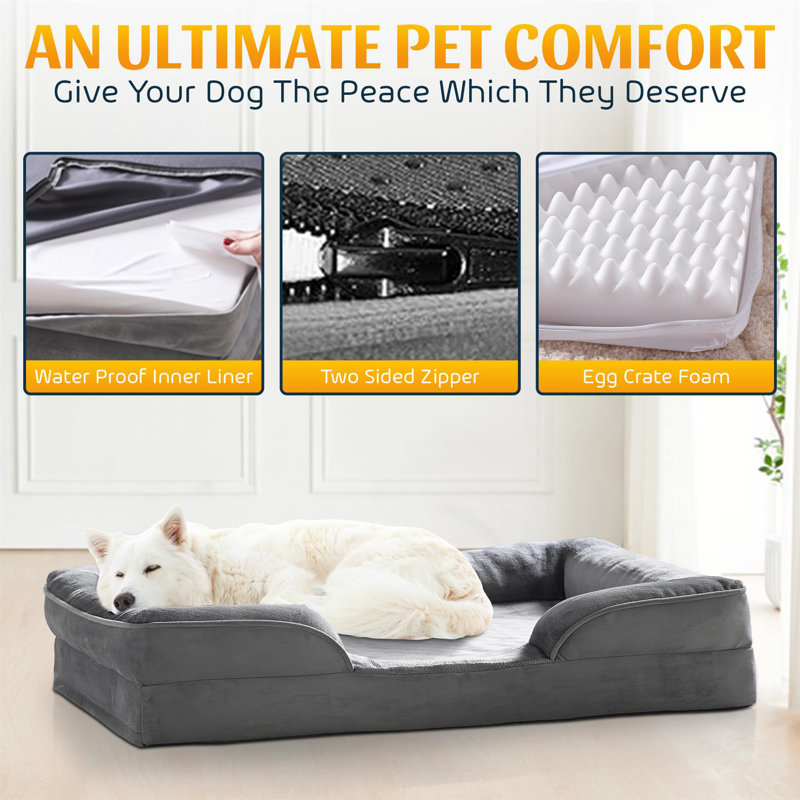 Orthopedic Polyester Pet Bed, 16cm H x 97cm W x 71cm D
