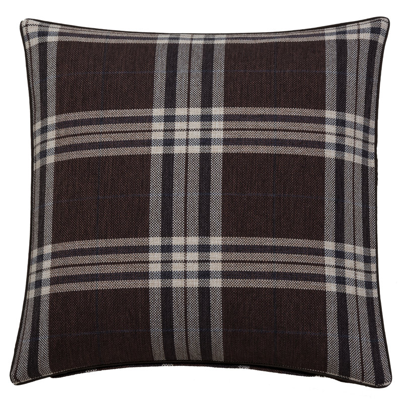 Colleyville Plaid Square Cushion, 43 x 43cm, Chocolate
