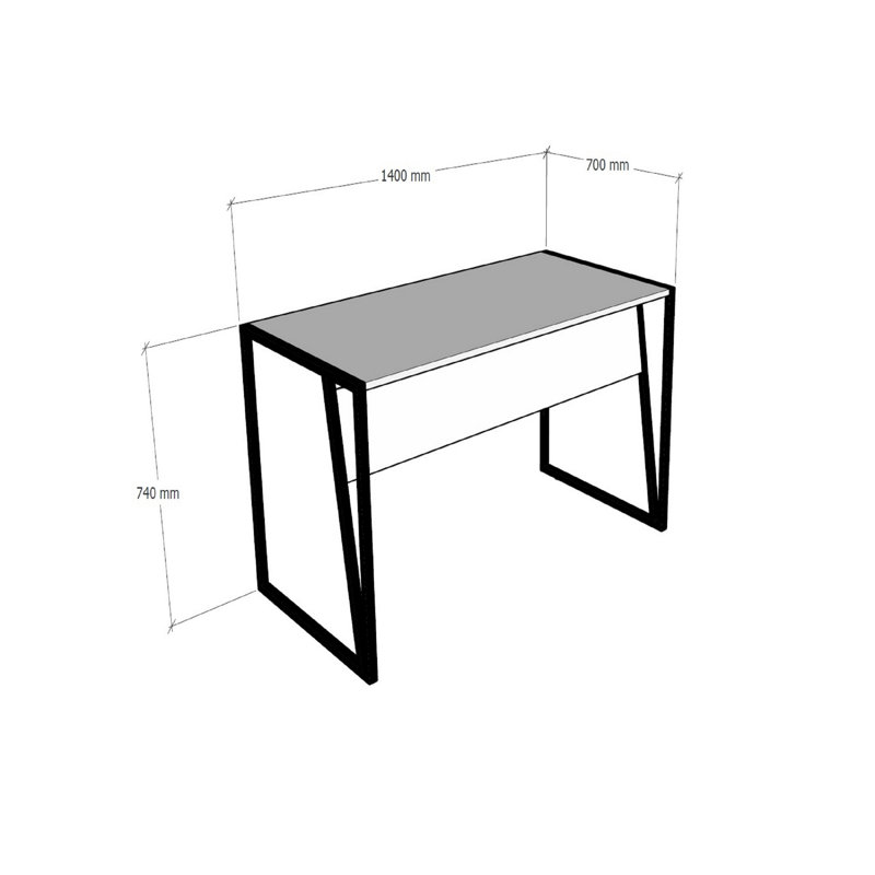 Modern Multipurpose Study Desk, Walnut & Black, 55.1 x 29.1 x 27.6 inches | 100% Melamine Coated Particle Board & Metal Frame | Additional Storage, Industrial Design, Perfect for Home Office & Study Spaces