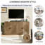 Meuble télé 59 po Mid-Century avec rangement, console média pour téléviseur de 65 po ou moins-130146806