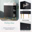 Meuble-lavabo noir 21,6 po, armoire combinée, meuble de rangement pour salle de bain, lavabo simple en céramique, rangement à droite-181113617