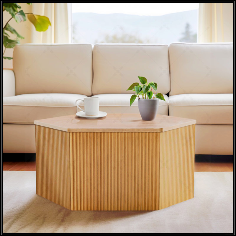 Table basse cannelée