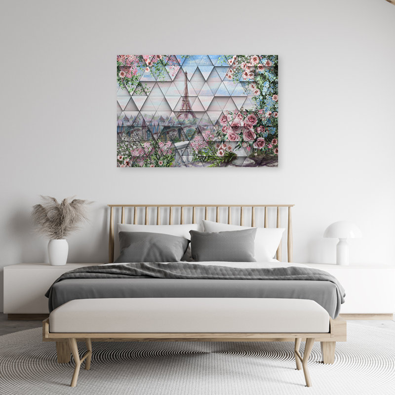 Eiffel Tower Paris 3D - No Frame Print on Canvas, 60cm H x 90cm W