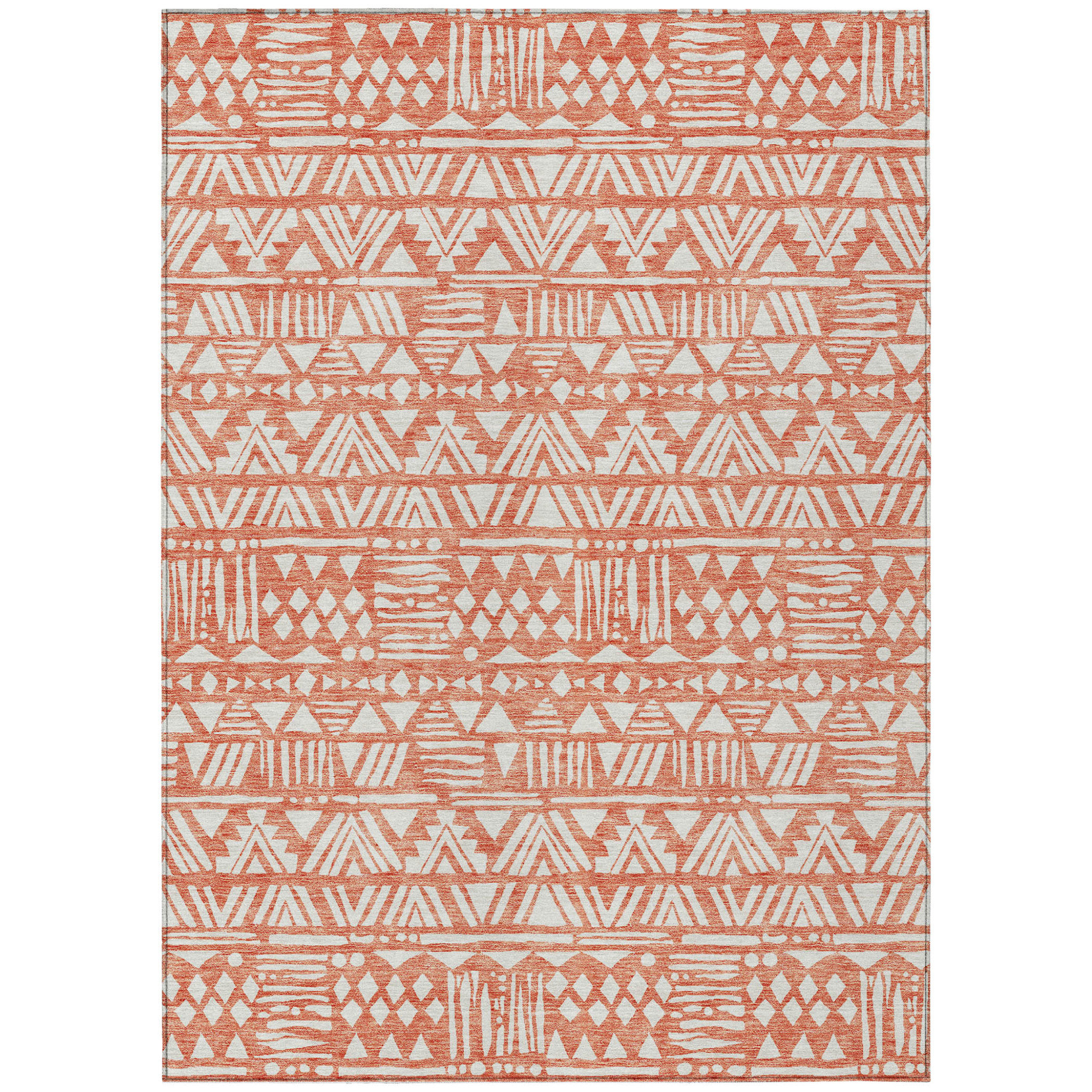 HomeRoots 3' X 5' Coral And Ivory Southwestern Washable Indoor Outdoor ...