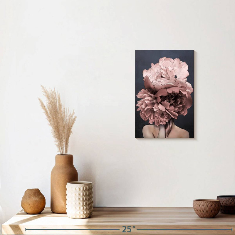«Lady Peony» sur toile, H 12 po x l 8 po x P 1 po