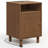 15.7” Width Brown Nightstand with Charging Station & Storage, Solid Wood Legs