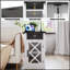 Table de bout Farmhouse avec station de charge, table de chevet rustique avec porte de grange et tablette réglable pour le salon, la chambre à coucher