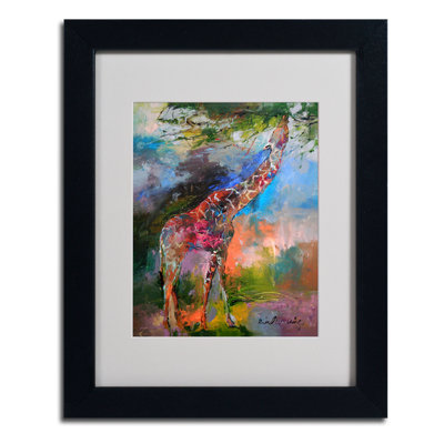 Hames 'Giraffe' Framed Painting Print on Canvas
