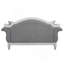 Causeuse en tissu gris et blanc antique avec 3 coussins