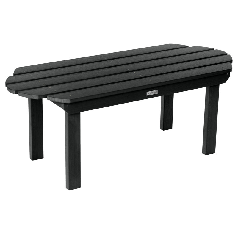 Anette Oval Outdoor Coffee Table , 45 " W 19 " D, Black