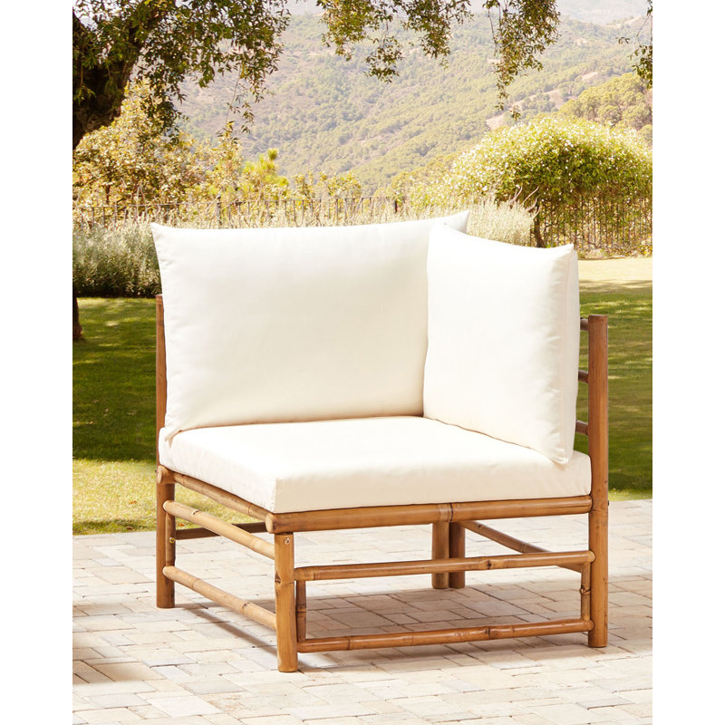 CERRETO Wood Outdoor Lounge Chair, Off White