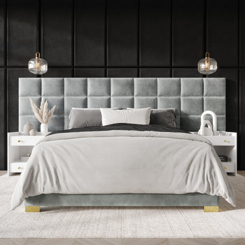 Caryll Piece Bedroom Set, Queen, Silver Grey