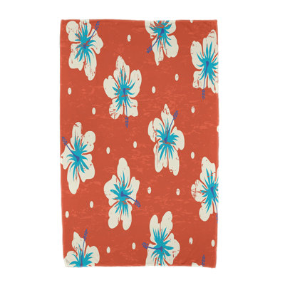 Serviette de plage à imprimé floral hibiscus en microfibre fleuris