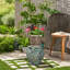 Tabouret de jardin multifonctionnel résistant aux intempéries sans assemblage