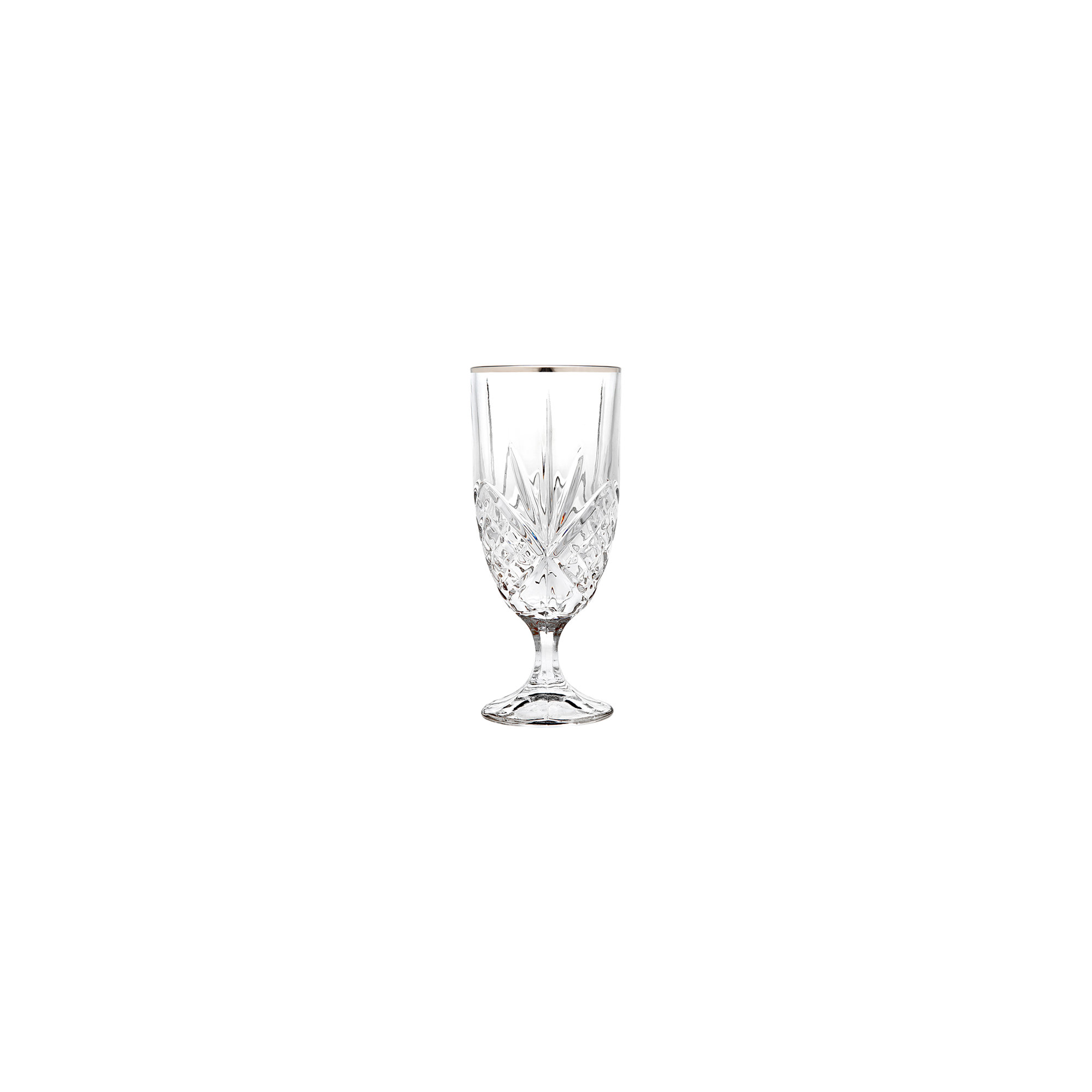Dublin Crystal Platnium Rim Water Goblet 16oz, Platinum