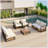 Sujei 6 - Person Patio Conversation Set with Cushions-507587213-507587214