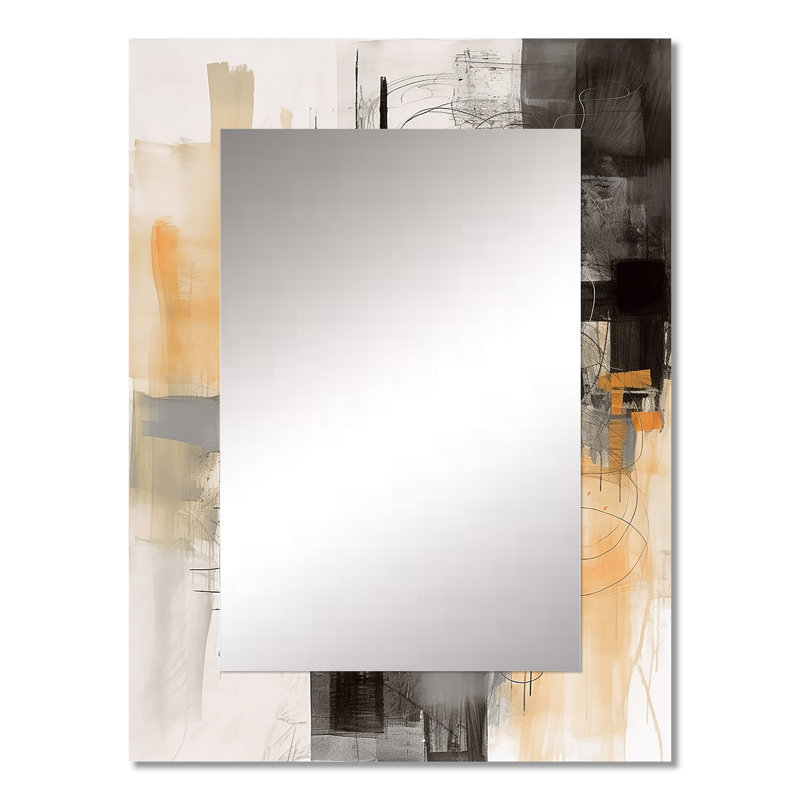 Abstract Design Shapes II - Abstract Collages Decorative Mirror, Modern Wall Mirror, Printed Metal Art, 32" x 24"