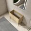 Meuble-lavabo de 36 po - 2 portes à fermeture douce en bois d'ingénierie en chêne moderne avec beaucoup d'espace de rangement