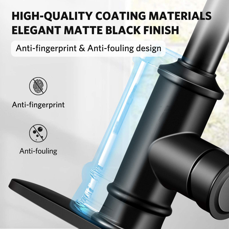 Kitchen Faucet 3-Mode Pull Down Sprayer Kitchen Sink Faucet, Matte Black