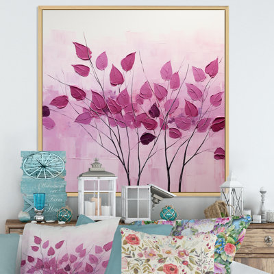 " Magenta Motion Leaf Minimalist Style II "