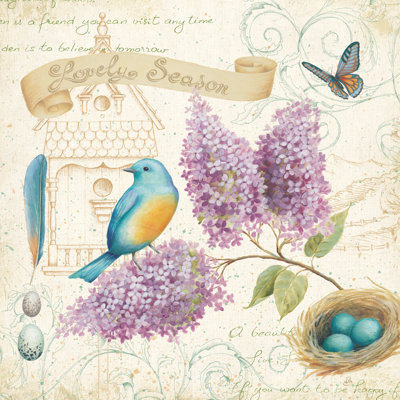 " Birds Garden I " by Daphne Brissonnet Painting Print