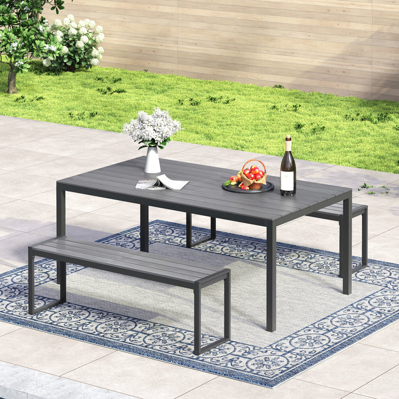 patio dining set, Grey