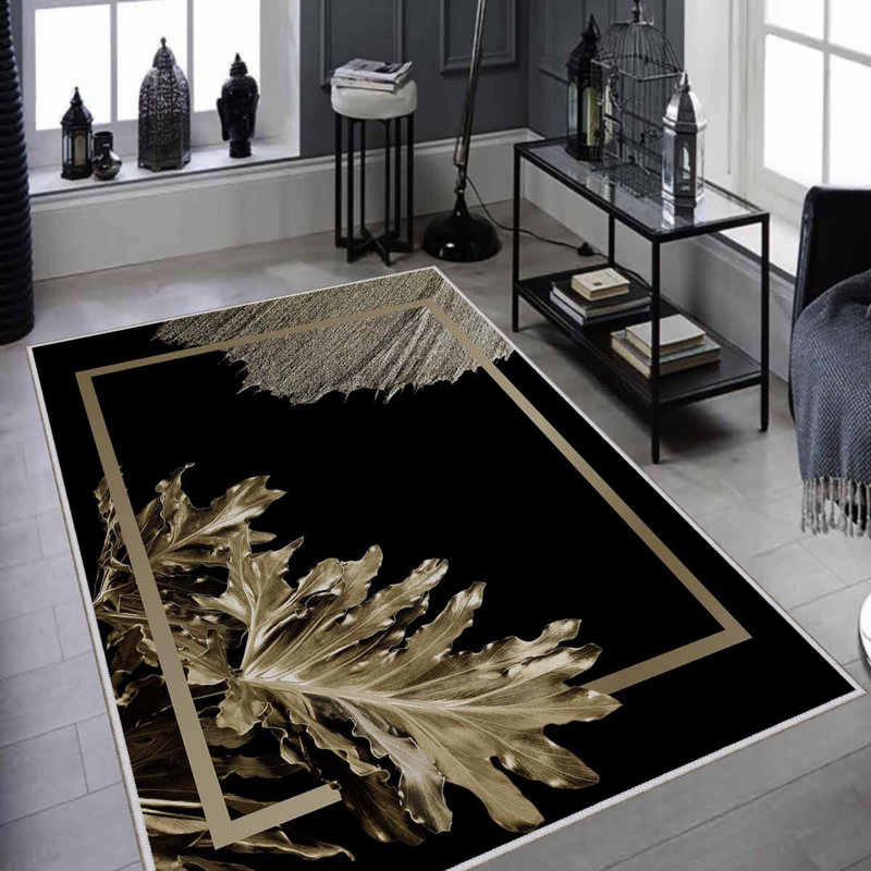 Elegant Hall Carpet, 2.6 x 9.8 Feet | 100% Polyester, 650 g/m², Pile Height: 0.3 Inches | Antibacterial, Non-Slip PVC Dot Underside | Machine Washable, 3D Digital Printing, Ideal for Modern Living Spaces