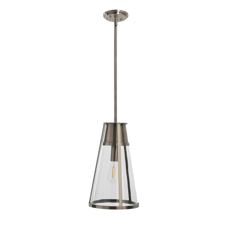 Robert Stevenson Lighting Jaxon - Plafonnier en métal et verre granuleux, nickel poli antique, Nickel brossé