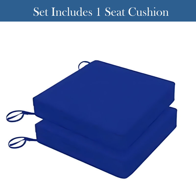 3" Deep Seat Cushion - Water-Resistant, 16" W x 18.5" D, Navy