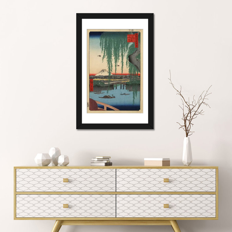 Reproduction d’art sur toile, "100" ando hiroshige "" edo 62" par utagawa hiroshige l, H 24 po x l 16 po x P 1 po, Blanc