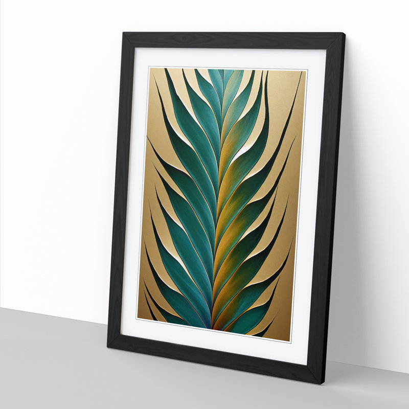 Tektas Fern Leaf Classic Art Vol.3 - Picture Frame Print, 64cm H x 46cm W x 2cm D, Black