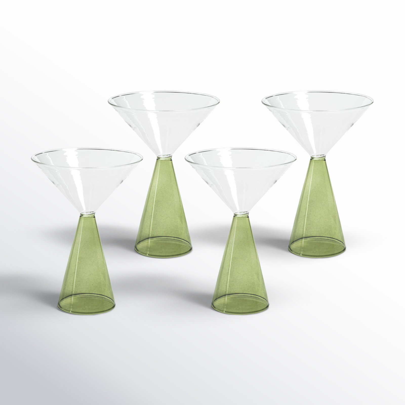 Monticello Martini Glass, Green